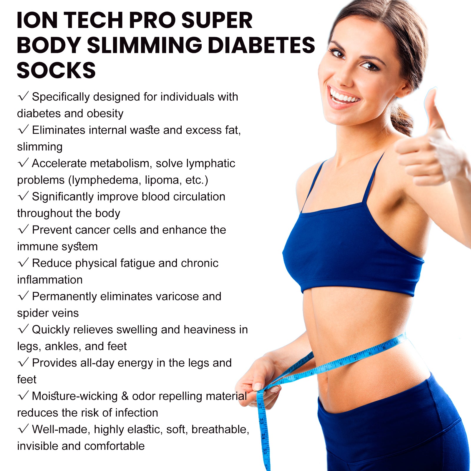 Lon Tech Pro Super Body Slimming Diabetes Socks, Breathable Soft And Comfortable Non-slip Foot Care Socks