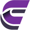 Purple and black logo on a transparent background